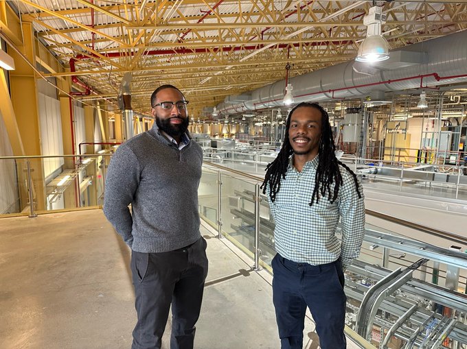 Osinachi Ajoku, right, poses with Howard University atmospheric science colleague Joseph Wilkins, co-PI on an Atmospheric System Research project. Photo is courtesy of Howard University. 