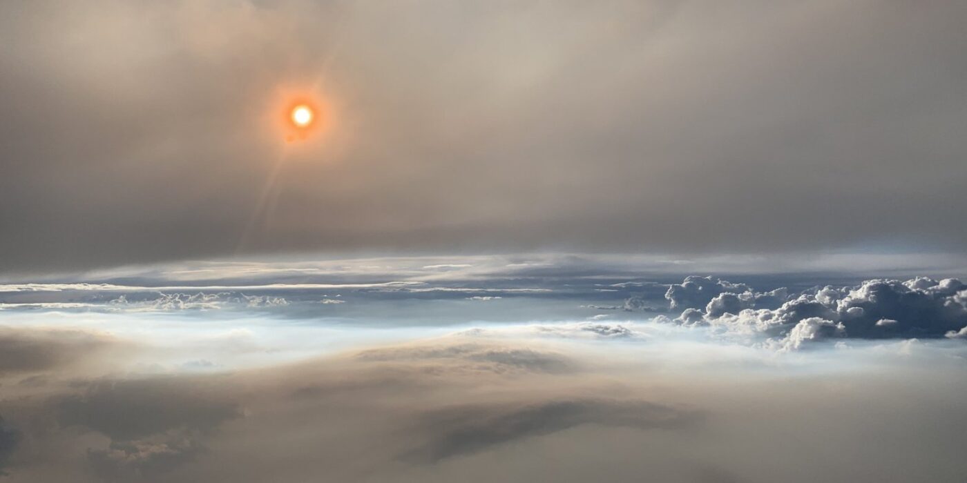 High-intensity wildfires can produce pyrocumulonimbus (pyroCb) clouds (pictured here) that contain black carbon particles, a potent climate warming agent. Photo courtesy of UCAR.